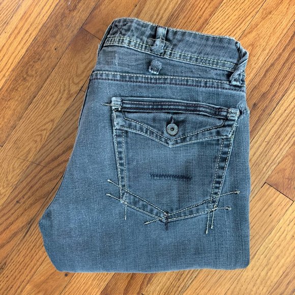 Yanuk Denim - Yanuk Dreamer Stitch Grey Distress Flare Jeans